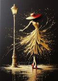 Abstract Wall Art Woman Dancing Under The Streetlight Poster Print For Office Living Room Home Decor Modern Canvas Painting G